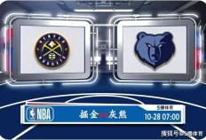 10月28日 NBA常规赛赛事前瞻分析之：掘金对阵灰熊