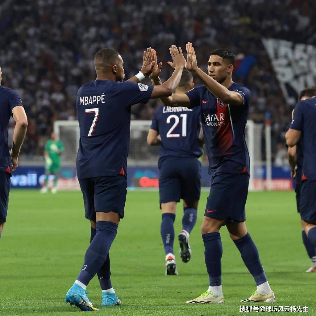 Ligue 1焦点战，姆巴佩双响，巴黎圣日耳曼客场4-1里昂